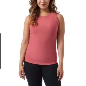 32 Degrees Cool Women's Ribbed Fitted Bra Tank Top Slate Rose 2XL XXL